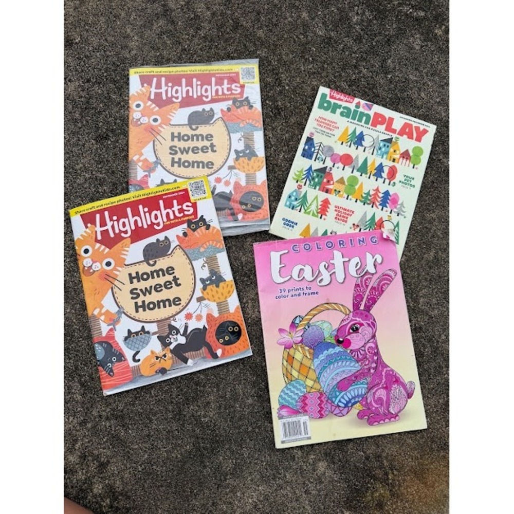 Educational Kids Highlights Magazine Lot 4pc Multicolor Activity Coloring Books
